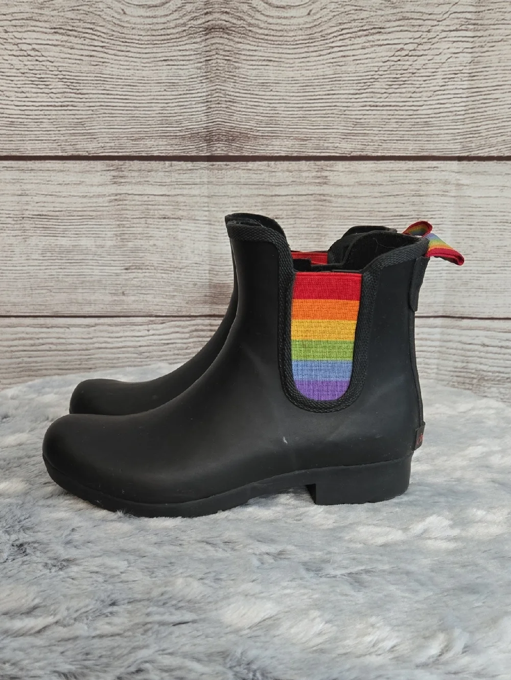 Chooka Black Ankle Rain Boots, Girls Size 6